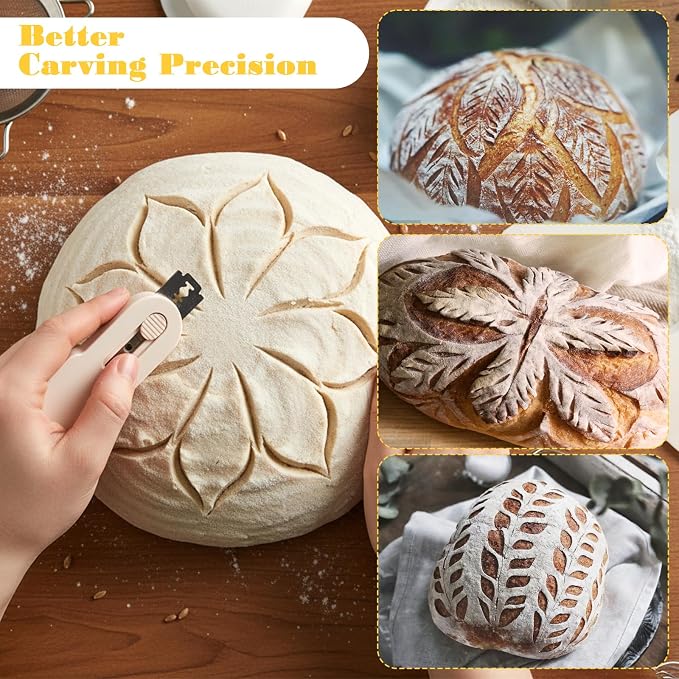 ElevateTech Bread Lame Sourdough Scoring Tool with 10 Replaceable Blades Bread Scoring Tool for Sourdough BreadBaking BreadMaking Tools Beige