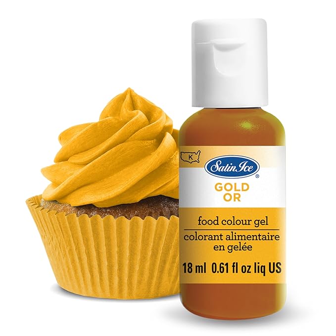 Satin Ice Food Color Liquid Gel, 0.61 fl oz Bottle, Gold