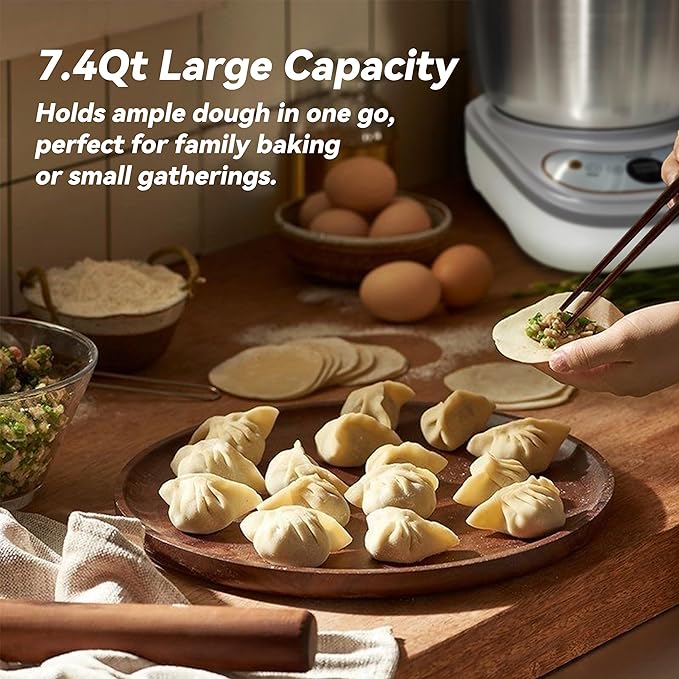 Dough Maker with Ferment Function 7.4Qt Large Capacity Dough Mixer,Commercial& Household Bread Mixer forPizza, Noodles, Bread,Sourdough Kneading Machine with Stainless Steel Bow, Face-up Touch Panel