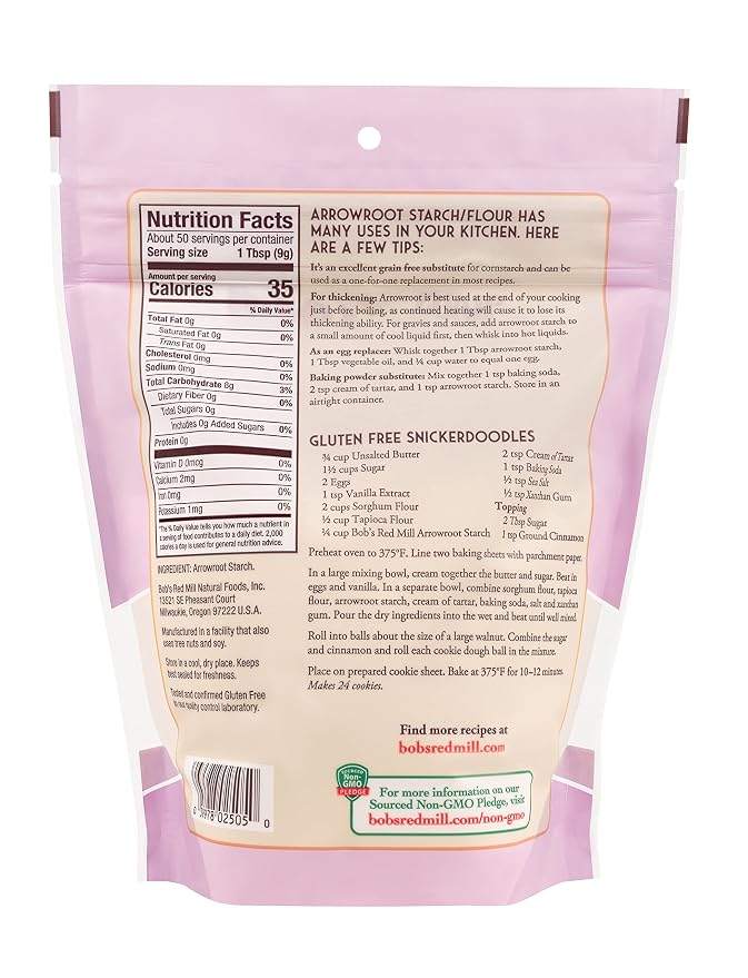 Bob's Red Mill Arrowroot Starch, 16oz (Pack of 4) - Non GMO, Vegan, Paleo Friendly, Kosher