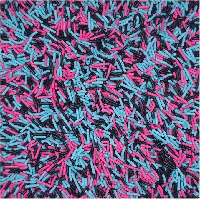 NCS Pink, Black & Light Teal Jimmies Edible Sprinkles – Cupcake, Cake & Cookie Decorations, 7 oz