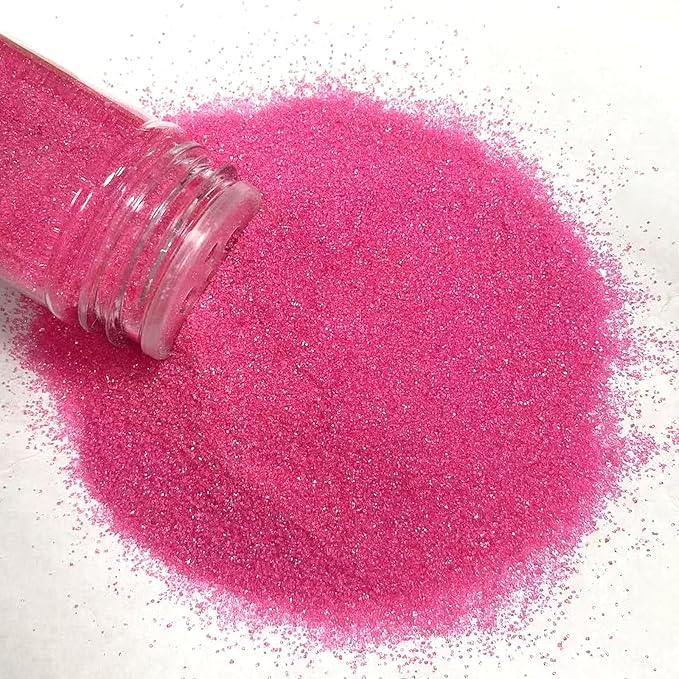 PhilaeEC Hot Pink Sanding Sugar Edible Sparkling Crystals for Baking Cake Decoration Cookie Ice Cream Cupcake Toppers Wedding Party Valentines Halloween Christmas Supplies 5oz