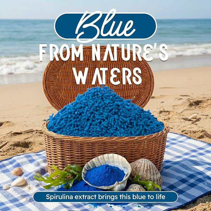 Snackathon Natural Sprinkles for Baking & Decorating, Dye-Free Blue Sprinkles, 4 oz Jimmies in Resealable Bag - Naturally Colored, No Artificial Dyes, Gluten-free for Cupcakes, Cookies & Ice Cream