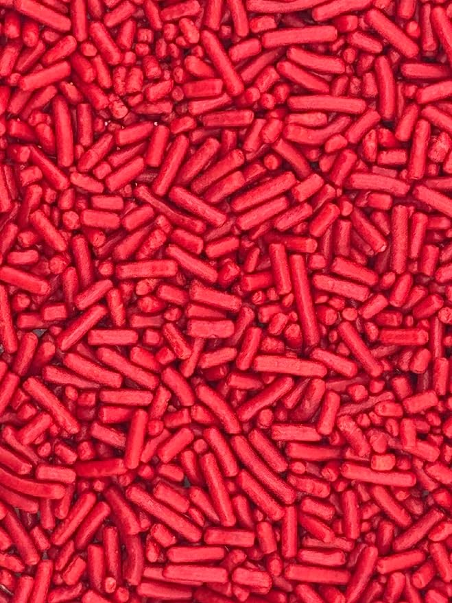 Red Sprinkles 4oz pack for Baking Cakes, Cupcakes, Cookie Decorations, Ice Cream and Donut Toppings Edible Decorating Baking Supplies (Red)