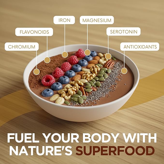 Addictive Wellness Raw Cacao Powder - Wild-Grown Heirloom Mycotoxin-Free Arriba Nacional Unsweetened Chocolate Powder, Vegan, Keto & Paleo Friendly 340g (12 Ounce)