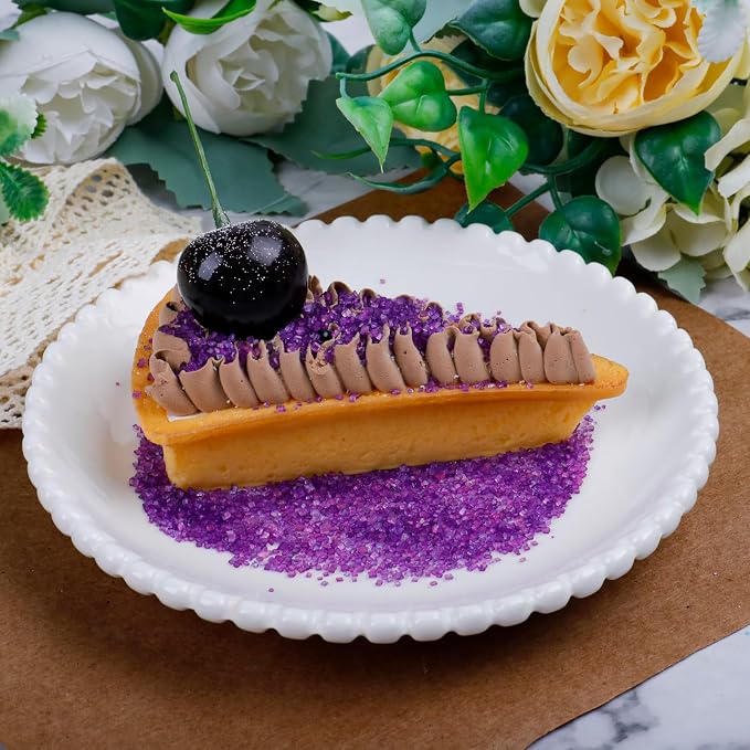 Purple Sanding Sugar - Sparkling Sugar Crystals for Baking Decorations (130g/4.6oz) - Edible on Cookies, Cupcakes, Cakes, Ice Cream | Wedding, Party, Valentines Sugar Sprinkles