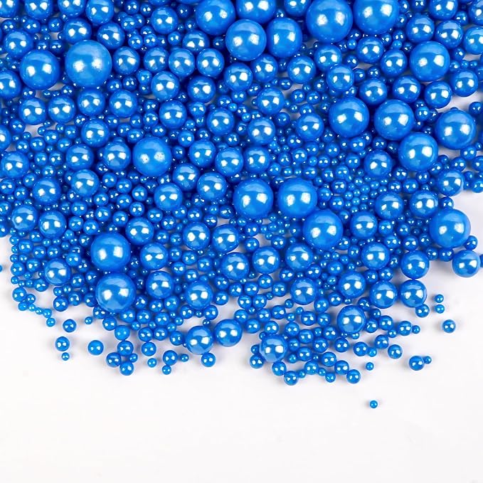 Edible Blue Sugar Sprinkles, Edible Sprinkles for Cake Decorating, Patriotic Cupcake Toppers, Cake Decorations, Cookie Decoration, Wedding & 4th of July Party Supplies, 180g/6.35oz