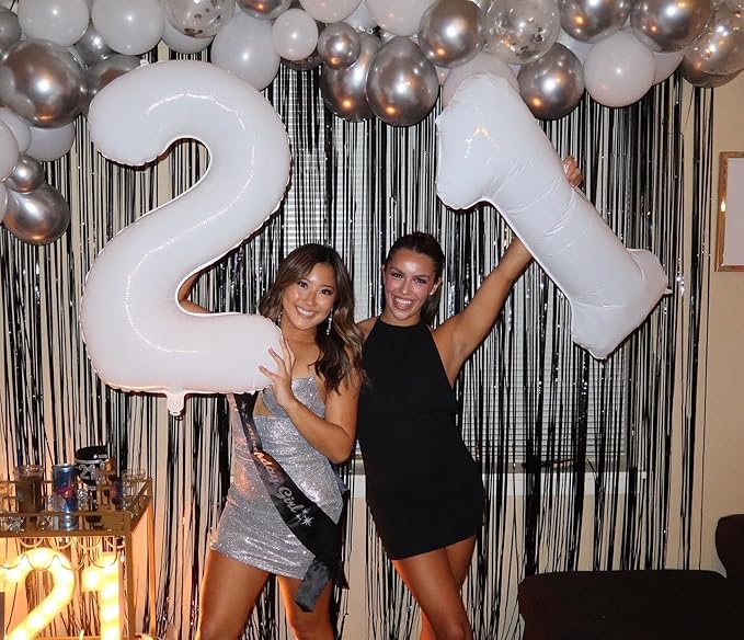 White Number 12 Balloon 40 inch, 12 Number Balloons, 12th White Birthday Decorations for Girls Boys 12 Year Old Party Supplies