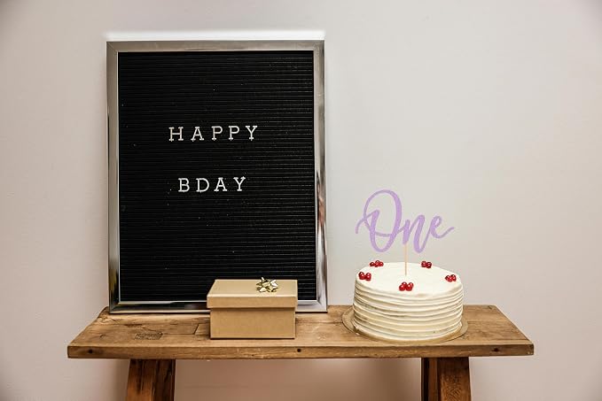 MYAMPED First Birthday Cake Topper - Glitter Purple One Sign 1st birthday Cake Decorating Supplies, Suitable for Baby Shower Favors, Baby Gender Reveal, Birthday Party or Photo Booth Props (Purple)