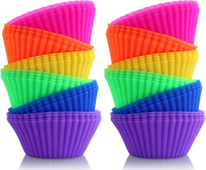 New Star Foodservice 44270 Reusable Silicone Baking Cups and Cupcake Liners, Set of 24 (Pack of 2)