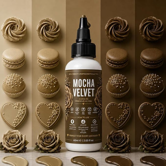 Confect Mocha Velvet Gel Food Coloring – Highly Pigmented Gel Based Food Color for Buttercream, Cakes, Cookies & Baking – 60mL / 2 FL OZ