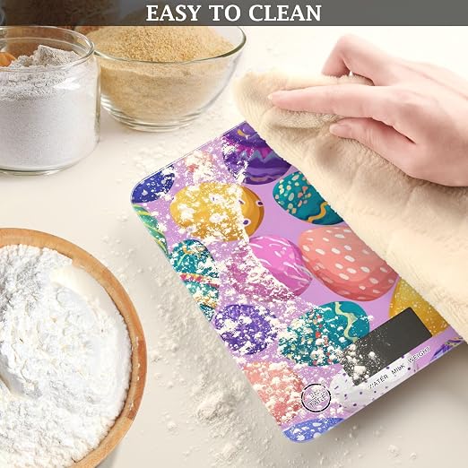 Food Scale Kitchen Scale for Baking Cooking Digital Food Weighing Measuring Scale Small Waterproof Electric Food Scale Colorful Cute Easter Eggs