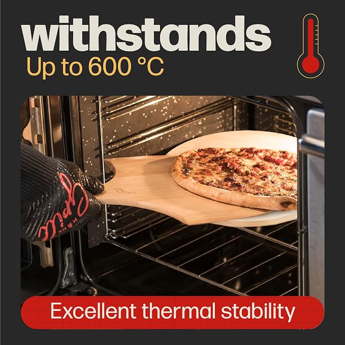 Hans Grill Pizza Dough Proofing Box - Pack of 2 Stackable & Circular Pizza Stone For Oven Baking & BBQ Grilling With Free Wooden Peel