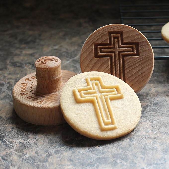 Wood Cookie Stamp, 2.5 Inch (Cross CS-134)