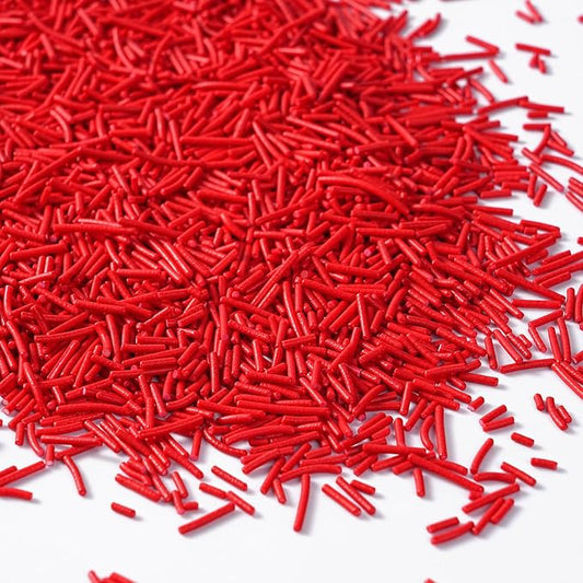 Edible Red Jimmies Sprinkles, Red Sprinkles, 4.23oz Jimmies for Baking, Baby Showers, Weddings, Valentine's, Graduation, Fourth of July, Memorial Day(120g)