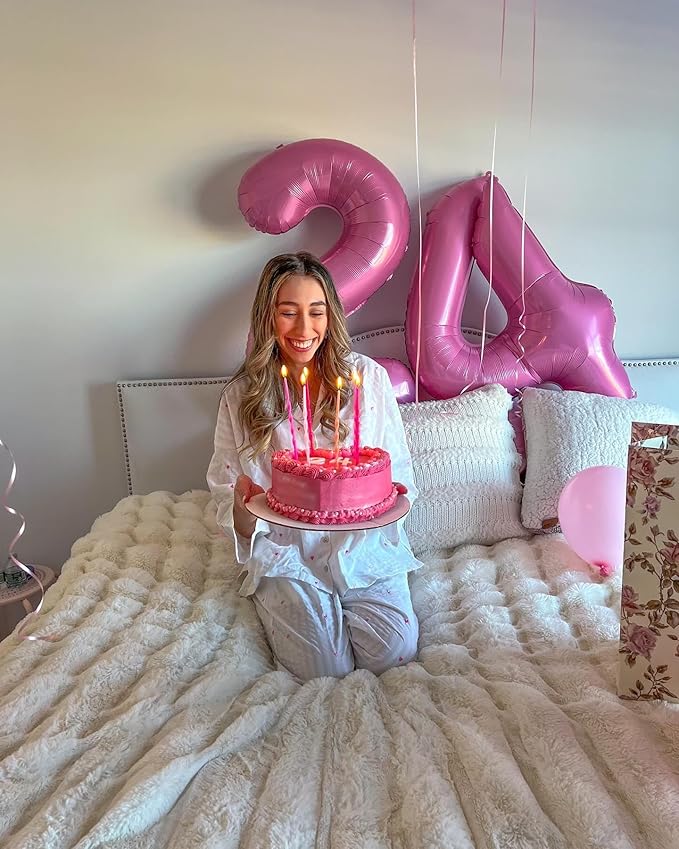 Pink Number 6 Balloon 40 Inch, 6th Birthday Party Decorations for Children, Giant 6 Foil Balloon for Party Supplies