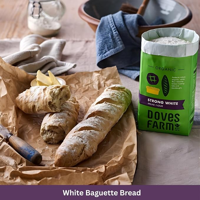 Doves Farm Organic Strong White Bread Flour 3.3 lb / 1.5 kg (Pack of 5) - High Protein British Baking Flour for Bread, Rolls and Sourdoughs | Kosher Certified & Vegan Friendly | Authentic UK Import