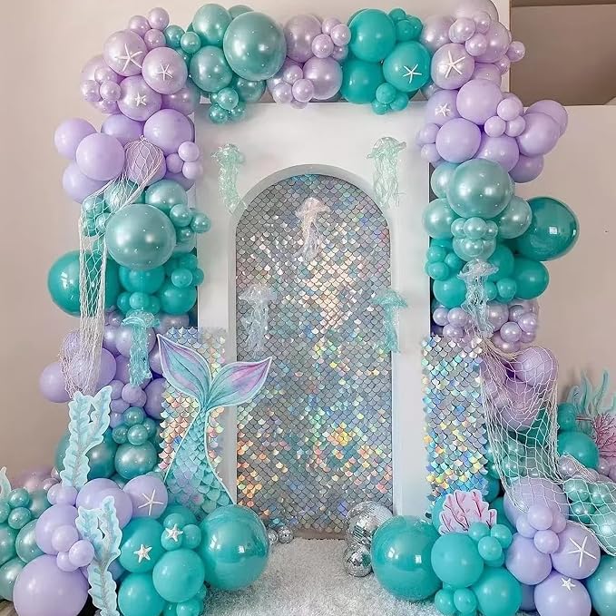 Voircoloria 105pcs Teal Balloons 12inch Party Latex Balloons for Boys Girls Birthday Baby Shower Gender Reveal Wedding Sunflower Party Decorations