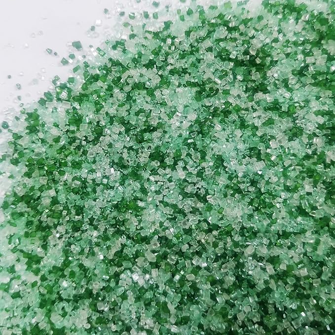 HeDeon&Rles Edible Green LightGreen White Sanding Sugar Crystals for Baking 120g/4.23oz Sparkling Sugar Crystals for Baking Cake Cupcake Icing Top Birthday Wedding Easter Halloween Christmas Supplies