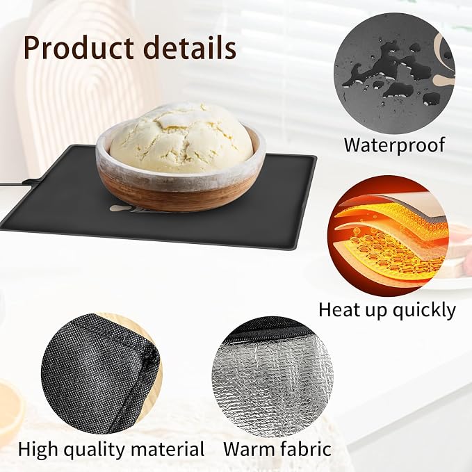 Bread Proofer Mat with Warming Box, Winter Sourdough Dough Proofing Box, for Bread Making,Sourdough Warmer,Yogurt