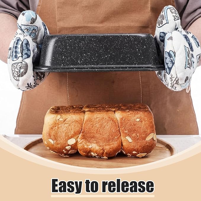 Uiifan 12 Pcs Mini Loaf Pan for Baking Bread Non Stick Small Banana Bread Tins Mini Loaf Pans for Nonstick Tiny Meatloaf Pan Carbon Steel for Oven and Baking (6 * 3.3 * 2inch,Gray with Dots)