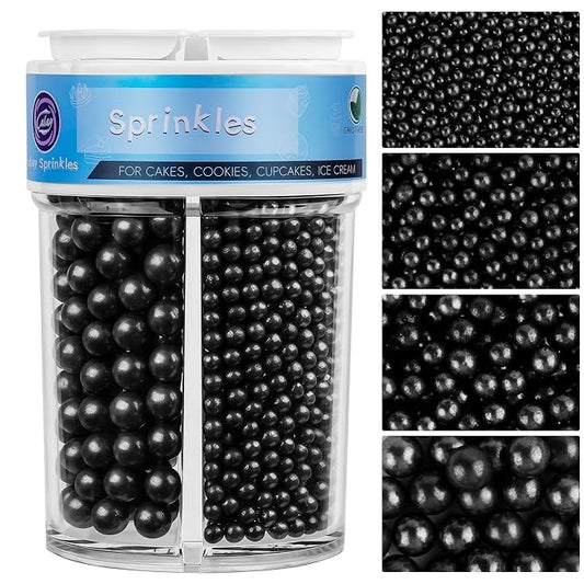 Sprinkles for Cake Decorating, 7.8oz Black Pearl Sprinkles Mix for Luxurious Party Cake Cupcake Cookie Baking Ice Cream Decorations