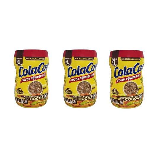Cola Cao Cocoa Powder Mix 3 PACKS 13.8 oz (390 g) per unit. Colacao chocolate drink mix. Colacao original España. Natural Cocoa with no additives. (3)