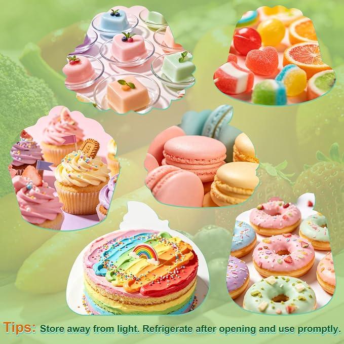 Natural Food Coloring - 26 Colors Artificial & FD&C Dye Free Food Coloring, Liquid Natural Food Dye for Baking, Frosting, Cake Decorations, Icing, Easy to Blend, Stable Color Performance - 6ml/Each