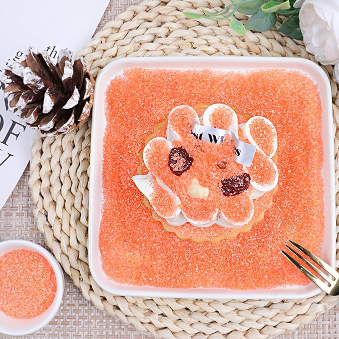 Orange Sprinkles Sanding Sugar for Baking, 6.35oz/180g Edible Sparkling Sugar Crystals, Decorating Sugar Sprinkles for Cakes Cupcakes Cookies Ice Cream