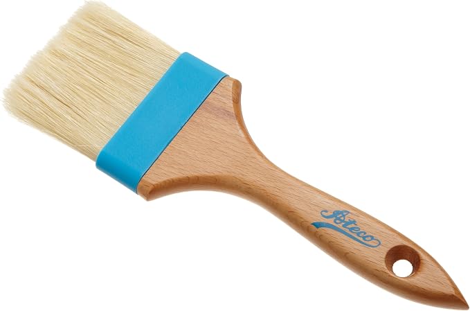 Ateco Pastry Brush, 3-Inch Wide Head with Natural White Boar Bristles, Composite Ferrule & Wood Handle