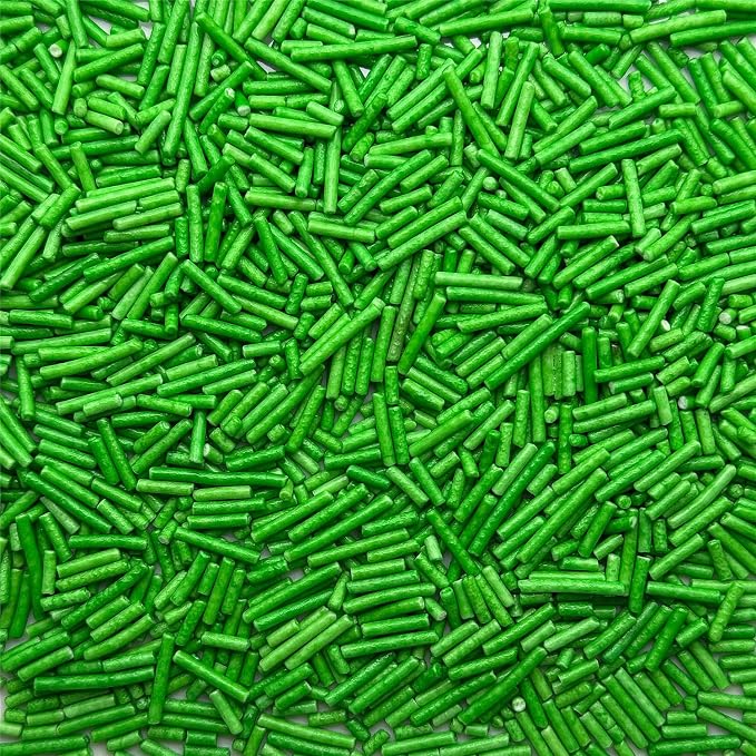 CandiJumpin Grass Green Jimmy Sprinkles, Green Sprinkles for Cake Decorating Edible Cake Jimmies Edible Crunchy Jimmies Ice Cream Toppings, Baby Shower Party Wedding Christmas Supplies 3 OZ