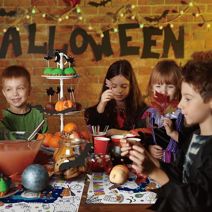 45 pcs Halloween Coloring Placemats Halloween Crafts for Kids Ghost Disposable Placemats Coloring Activity Party Favors Supplies Decorations School Party
