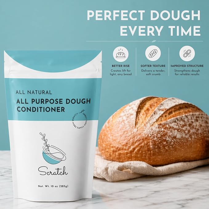 All Natural Professional Dough Conditioner (20° Lintner), 10 oz | Clean Label Dough Enhancer | 100% Natural Ingredients | Better Rise, Texture & Shelf Life