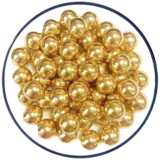 Sentovac 14mm Gold Pearl Sprinkles Large Edible Cake Decorating Sugar Candy Cookie Cake Cupcake Topper Ice Cream Baking Decorations Halloween Christmas Valentines Wedding Supplies