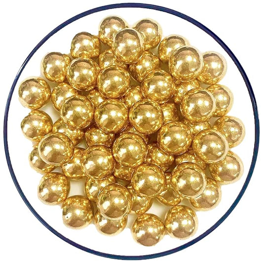 Sentovac 14mm Gold Pearl Sprinkles Large Edible Cake Decorating Sugar Candy Cookie Cake Cupcake Topper Ice Cream Baking Decorations Halloween Christmas Valentines Wedding Supplies