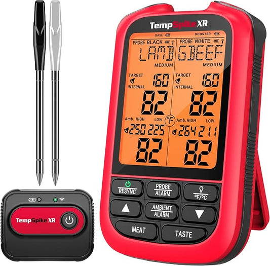 TempPro TempSpike 2000FT Wireless Meat Thermometer Digital with 2 Ultra-Thin Meat Probe, Grill Thermometer Wireless for Smoker, BBQ, Grill, Turkey Kitchent Gift for Dad Husband (Previously ThermoPro)