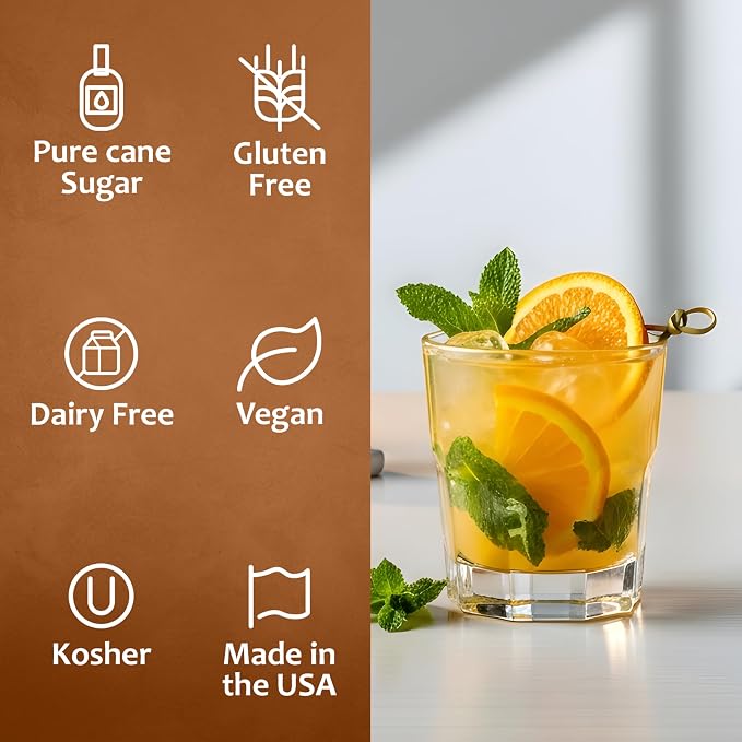 Syruvia Mandarin Orange Syrup, Naturally Flavored Syrup for Drinks, Lemonades, Iced Teas, and Desserts – 25.4 fl oz - with Pump