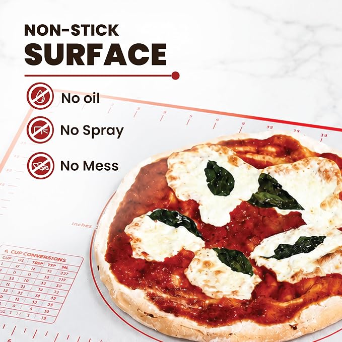 Silicone Baking Mat, Non-Stick Pastry & Dough Mat, Three Quarter Sheet Medium Size Silicone Mat, Kitchen Counter, Baking Supplies & Essentials, 19" x 13" (Pack of 3)