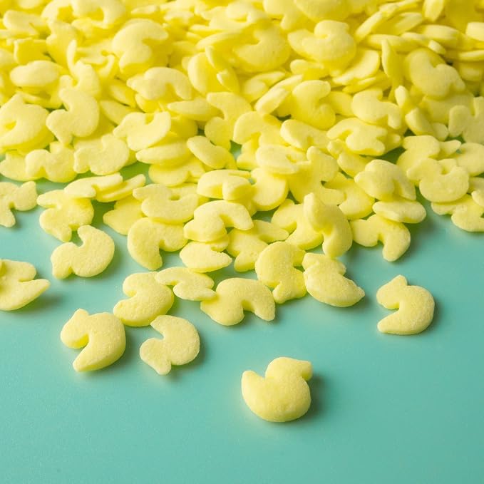 Oasis Supply Baby Shower Sprinkles & Sugar Shapes – Edible Decorations for Cakes, Cupcakes, and Cookies – Gender Reveal, Boy, Girl, and Neutral Party Baking Decorations - Yellow Rubber Ducks