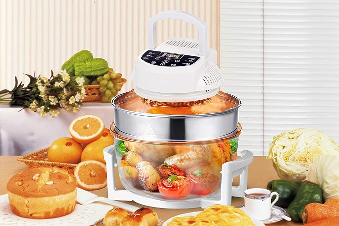 SPT SO-2005: Digital Convection Oven with Extender Ring and 6 Pre-programmed Settings, white