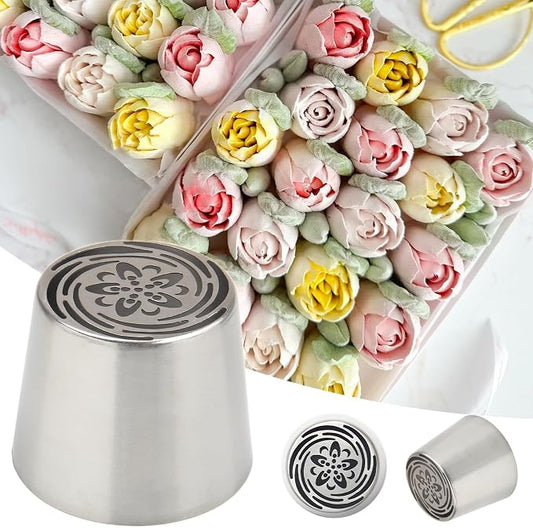 Extra Large Russian Piping Tips for Marshmallows Stainless Steel Flower Frosting Nozzles many styles Cake Decorating Baking tool for Buttercream, Cupcakes Cookies(SL81)