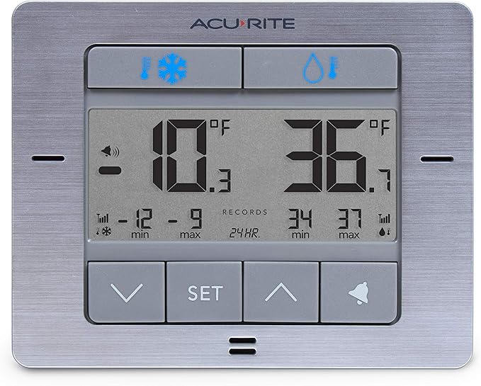 AcuRite Digital Wireless Fridge and Freezer Thermometer with Alarm,Max/Min Temperature for Home and Restaurants (00515M) 4.25" x 3.75",(Pack of 12)