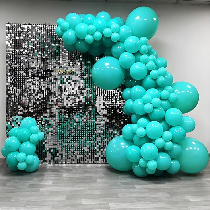 120pcs Teal Balloons, 18 12 10 5 inch Turquoise Balloons Different Sizes Teal Balloon Arch Kit for Wedding Baby Shower Graduation Birthday Party Decorations