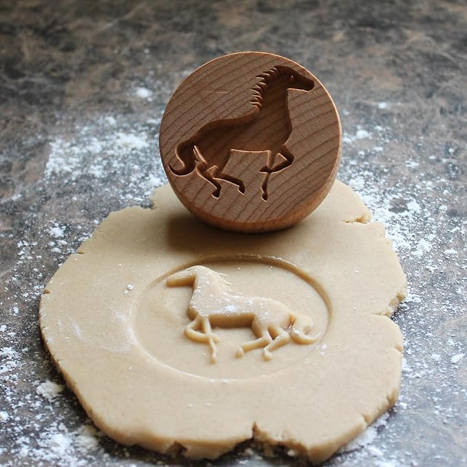 Wood Cookie Stamp, 2.5 Inch (Running Horse CS-131)
