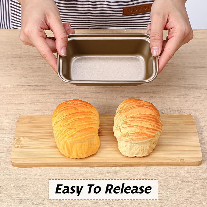 12Pcs Mini Loaf Pans for Baking Bread - 6.1 x 3.3 x 2.1 Inch Nonstick Carbon Steel Bread Pan -Rectangle Baking Pan for Home Oven Bakings Homemade Cake Sourdough and Meatloaf