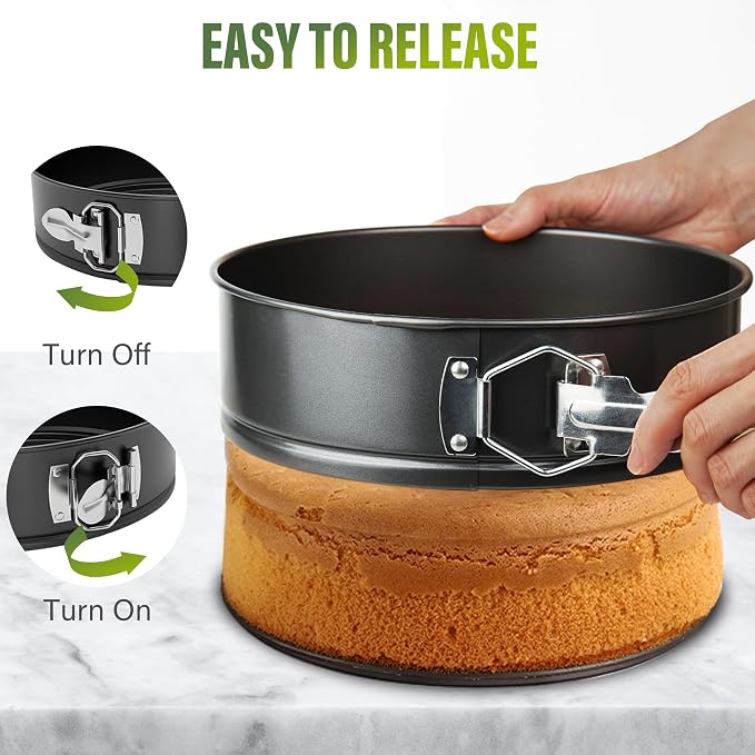 Vakoo 4+7+9+10 Inch Springform Pan - Nonstick, Leakproof Cheesecake Pan for Baking, Easy Release, No Parchment Paper Needed, Set of 4