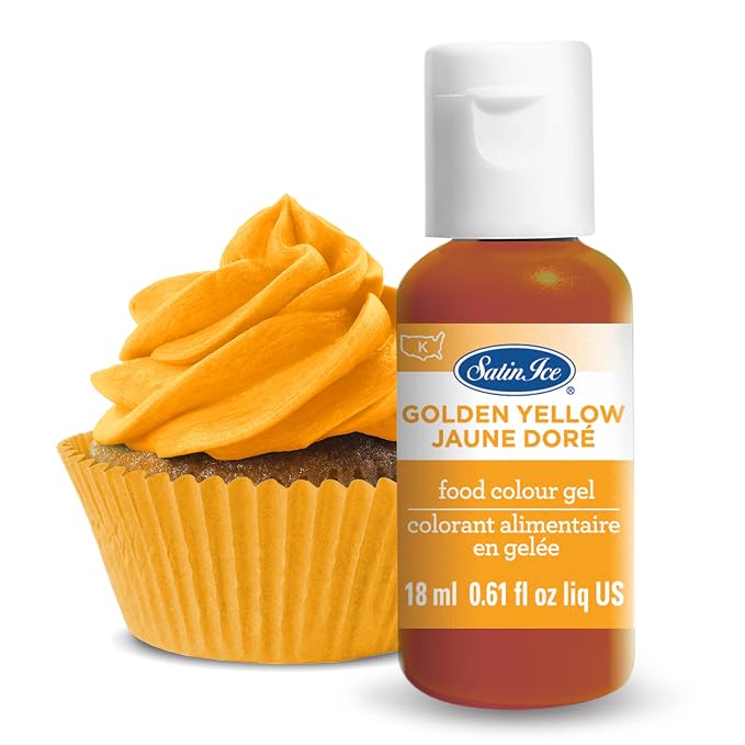 Satin Ice Food Color Liquid Gel, 0.61 fl oz Bottle, Golden Yellow