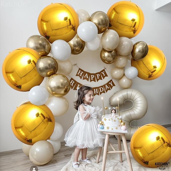 KatchOn, Large Gold Foil Balloons - Huge 22 Inch, Pack of 6 | Gold Mylar Balloons for Golden Party Decorations, St Patricks Day Decorations | Metallic Balloon for Ramadan Decorations, Birthday Party