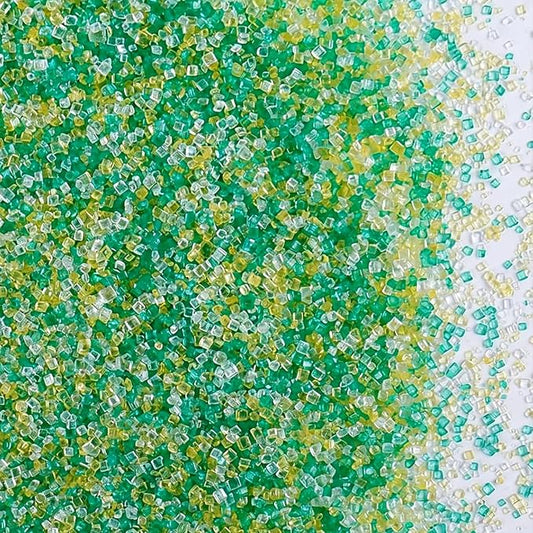 Soccer Sanding Sugar Sprinkles - Green Yellow White Sparkling Sugar Crystals for Cake Decorating & Baking Cookies, Green Sprinkles for Cupcakes, Ice Cream