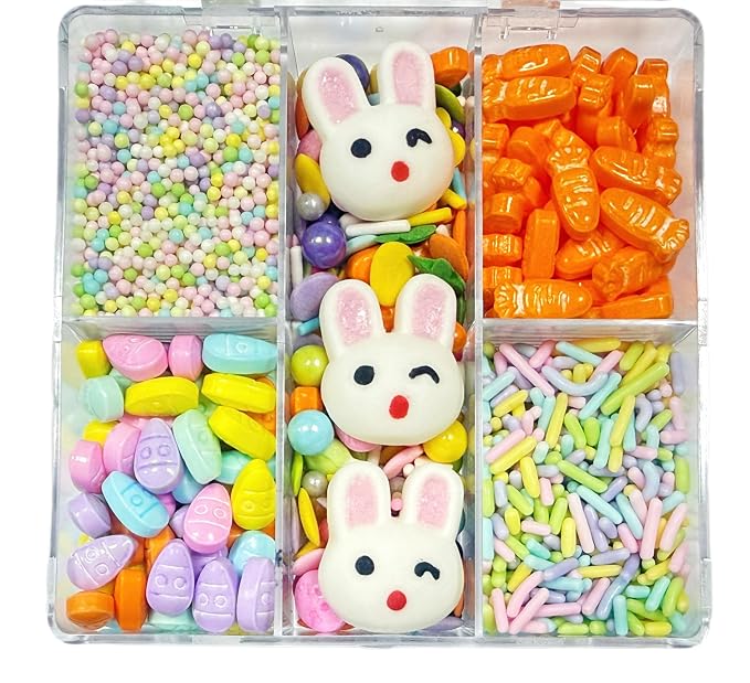 Sentovac Easter Rabit Carrot and Egg Mixing Cake Sprinkles Cake and Cupcake Topper Decorations Sprinkles for Decorating Party Supplies